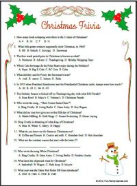 Christmas Trivia, 10 games, for entire family FUN