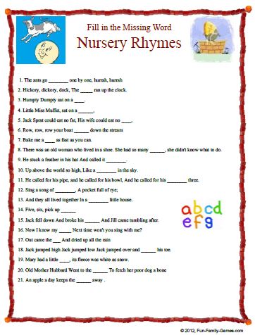 Our Nursery Rhyme Fun game lets the little ones shine with their answers.