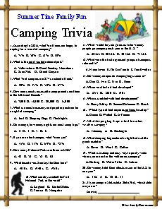 Our Camping Trivia Game Includes Charades And A Scavenger Hunt