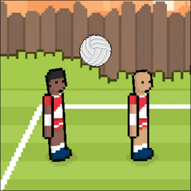 Volleyball match in Volley Random with ragdoll characters jumping and flipping